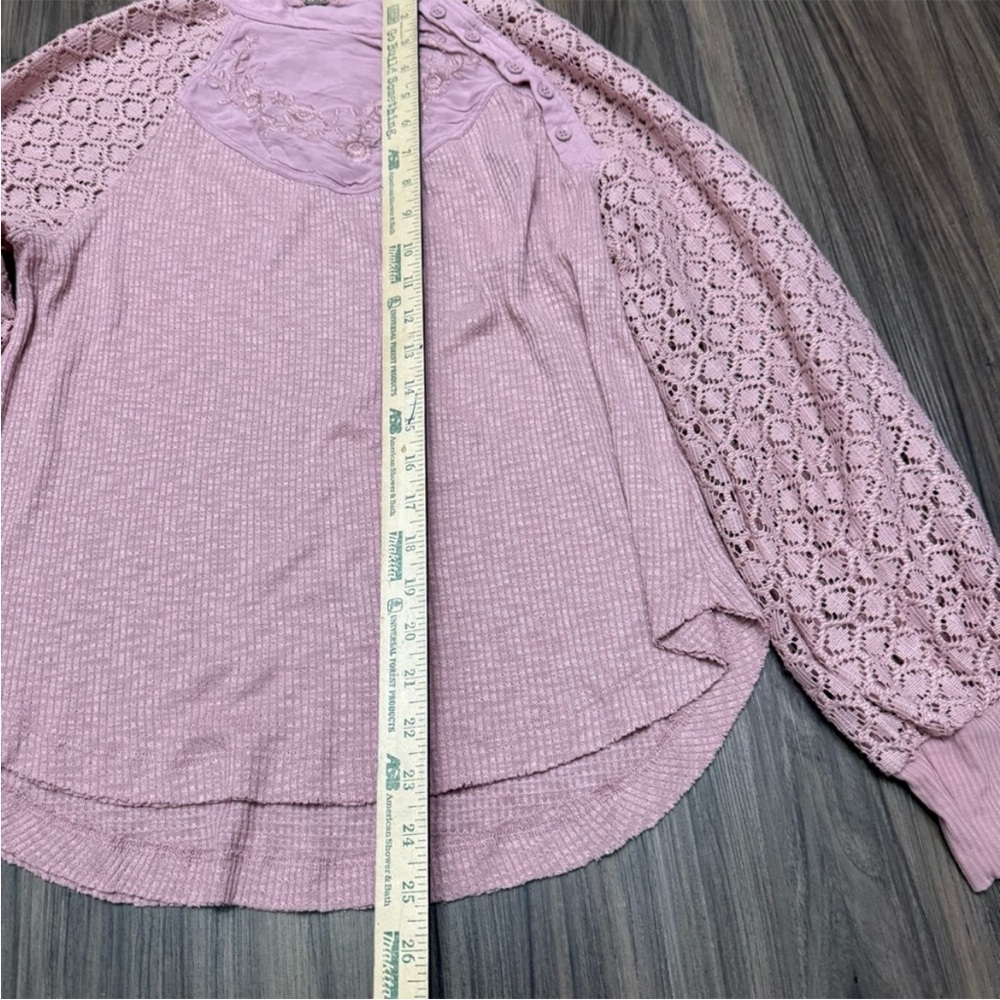Free People Sweetest Thing Elegant Pink Lace Women's Top size small - Picture 15 of 16